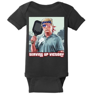 Usa Pickleball Champ Patriotic Trump Political & Pickleball Baby Bodysuit