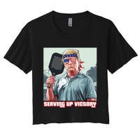 Usa Pickleball Champ Patriotic Trump Political & Pickleball Women's Crop Top Tee