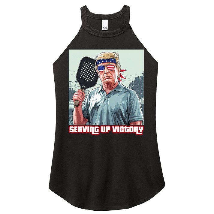 Usa Pickleball Champ Patriotic Trump Political & Pickleball Women's Perfect Tri Rocker Tank