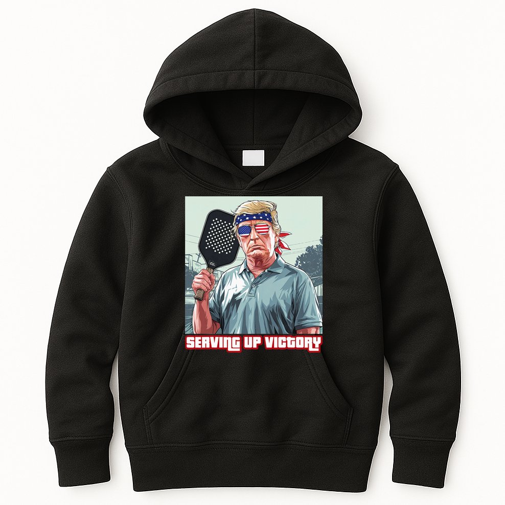 Usa Pickleball Champ Patriotic Trump Political & Pickleball Kids Hoodie