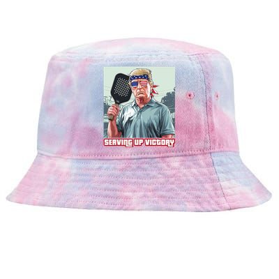 Usa Pickleball Champ Patriotic Trump Political & Pickleball Tie-Dyed Bucket Hat