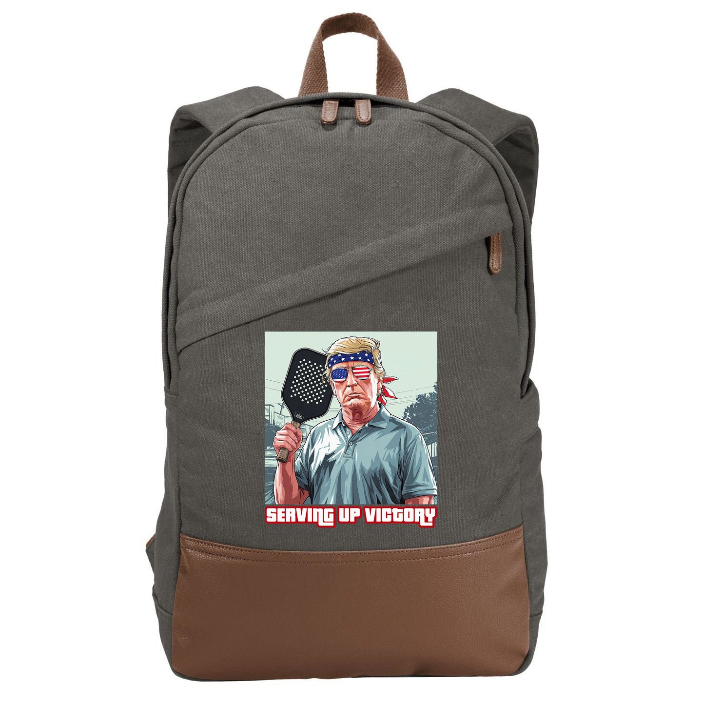 Usa Pickleball Champ Patriotic Trump Political & Pickleball Cotton Canvas Backpack