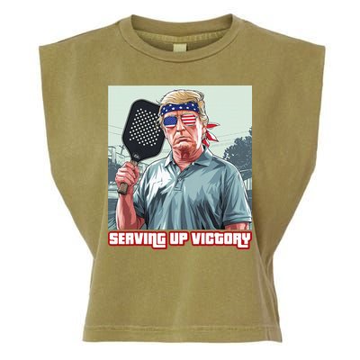 Usa Pickleball Champ Patriotic Trump Political & Pickleball Garment-Dyed Women's Muscle Tee