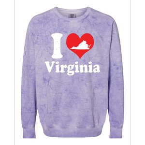 Us Proud Citizen America Love State I Heart Virginia Colorblast Crewneck Sweatshirt