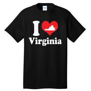 Us Proud Citizen America Love State I Heart Virginia Tall T-Shirt