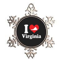 Us Proud Citizen America Love State I Heart Virginia Metallic Star Ornament