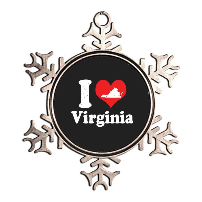 Us Proud Citizen America Love State I Heart Virginia Metallic Star Ornament