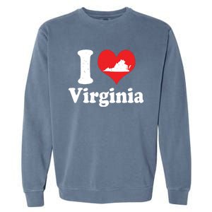 Us Proud Citizen America Love State I Heart Virginia Garment-Dyed Sweatshirt