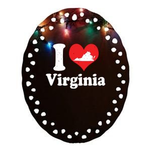 Us Proud Citizen America Love State I Heart Virginia Ceramic Oval Ornament