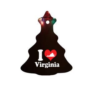 Us Proud Citizen America Love State I Heart Virginia Ceramic Tree Ornament