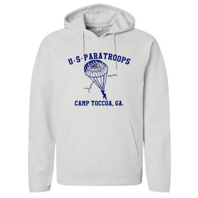 Us Paratrooper Camp Toccoa Ww2 Performance Fleece Hoodie