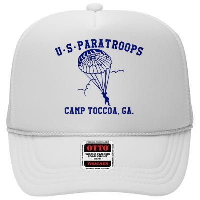 Us Paratrooper Camp Toccoa Ww2 High Crown Mesh Back Trucker Hat