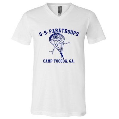 Us Paratrooper Camp Toccoa Ww2 V-Neck T-Shirt