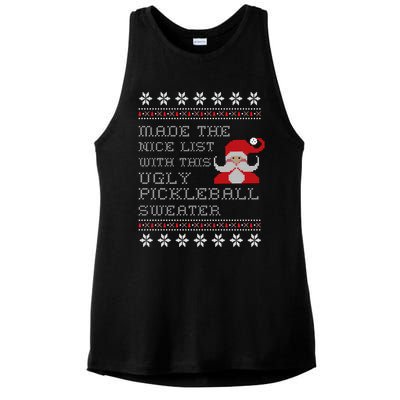 Ugly Pickleball Christmas Sweater Gift Ladies PosiCharge Tri-Blend Wicking Tank