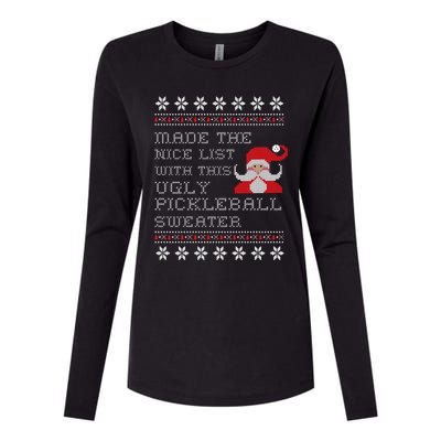 Ugly Pickleball Christmas Sweater Gift Womens Cotton Relaxed Long Sleeve T-Shirt