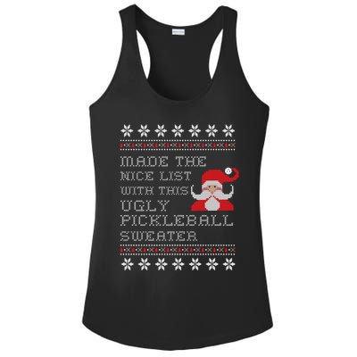 Ugly Pickleball Christmas Sweater Gift Ladies PosiCharge Competitor Racerback Tank