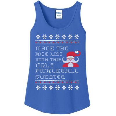 Ugly Pickleball Christmas Sweater Gift Ladies Essential Tank