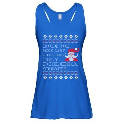 Ugly Pickleball Christmas Sweater Gift Ladies Essential Flowy Tank