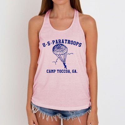 US Paratrooper Camp Toccoa WW2 Women's Knotted Racerback Tank