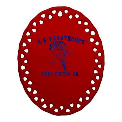 US Paratrooper Camp Toccoa WW2 Ceramic Oval Ornament