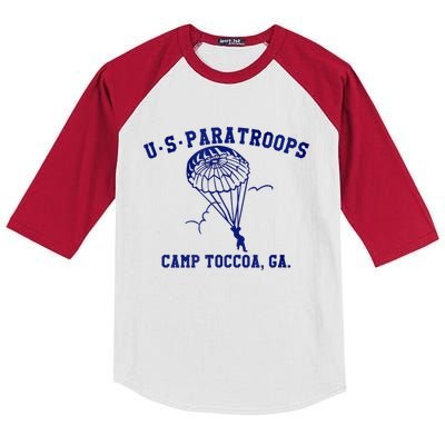 US Paratrooper Camp Toccoa WW2 Kids Colorblock Raglan Jersey