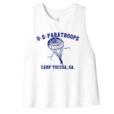 US Paratrooper Camp Toccoa WW2 Women's Racerback Cropped Tank