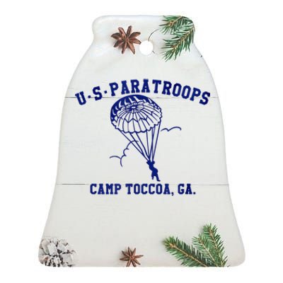 US Paratrooper Camp Toccoa WW2 Ceramic Bell Ornament