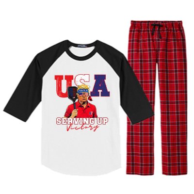 Usa Pickleball Champ Patriotic Trump Raglan Sleeve Pajama Set