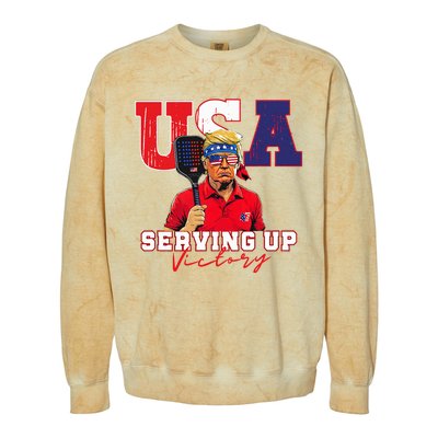 Usa Pickleball Champ Patriotic Trump Colorblast Crewneck Sweatshirt