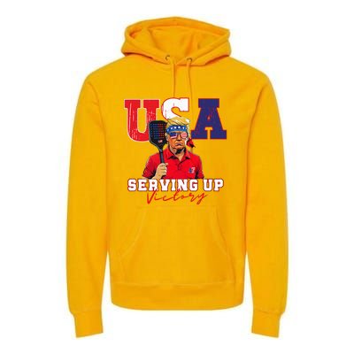 Usa Pickleball Champ Patriotic Trump Premium Hoodie