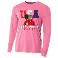 Usa Pickleball Champ Patriotic Trump Cooling Performance Long Sleeve Crew