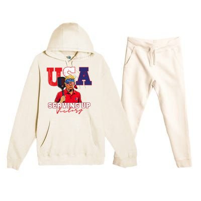 Usa Pickleball Champ Patriotic Trump Premium Hooded Sweatsuit Set