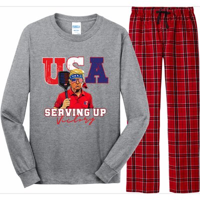 Usa Pickleball Champ Patriotic Trump Long Sleeve Pajama Set