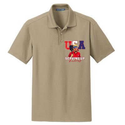 Usa Pickleball Champ Patriotic Trump Dry Zone Grid Polo