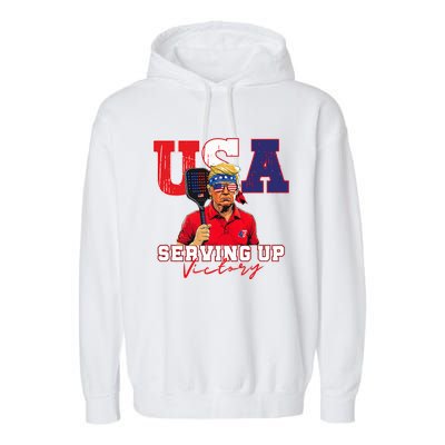 Usa Pickleball Champ Patriotic Trump Garment-Dyed Fleece Hoodie