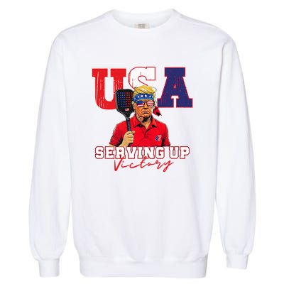 Usa Pickleball Champ Patriotic Trump Garment-Dyed Sweatshirt