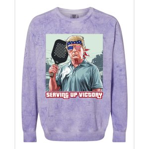 Usa Pickleball Champ Patriotic Trump Political & Pickleball Colorblast Crewneck Sweatshirt