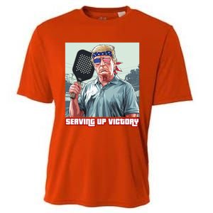 Usa Pickleball Champ Patriotic Trump Political & Pickleball Cooling Performance Crew T-Shirt