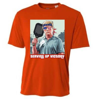 Usa Pickleball Champ Patriotic Trump Political & Pickleball Cooling Performance Crew T-Shirt