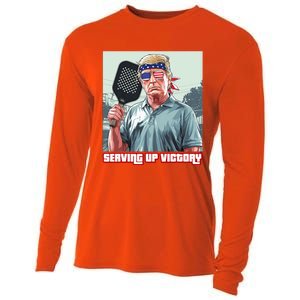 Usa Pickleball Champ Patriotic Trump Political & Pickleball Cooling Performance Long Sleeve Crew