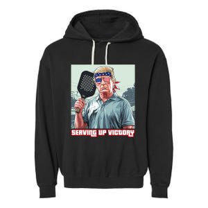 Usa Pickleball Champ Patriotic Trump Political & Pickleball Garment-Dyed Fleece Hoodie