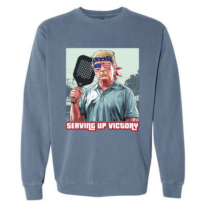 Usa Pickleball Champ Patriotic Trump Political & Pickleball Garment-Dyed Sweatshirt