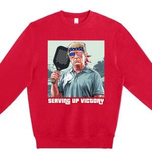 Usa Pickleball Champ Patriotic Trump Political & Pickleball Premium Crewneck Sweatshirt