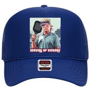 Usa Pickleball Champ Patriotic Trump Political & Pickleball High Crown Mesh Back Trucker Hat