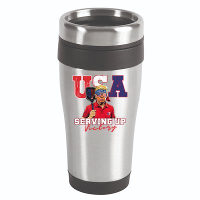Usa Pickleball Champ Patriotic Trump & Pickleball 16oz Travel Tumbler