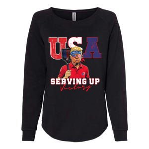 Usa Pickleball Champ Patriotic Trump & Pickleball Womens California Wash Sweatshirt