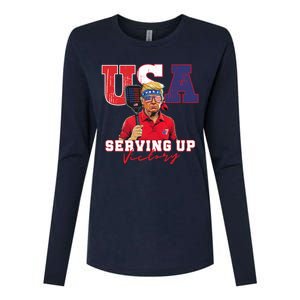 Usa Pickleball Champ Patriotic Trump & Pickleball Womens Cotton Relaxed Long Sleeve T-Shirt