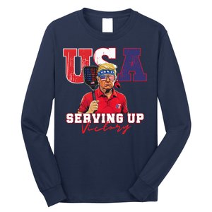 Usa Pickleball Champ Patriotic Trump & Pickleball Long Sleeve Shirt