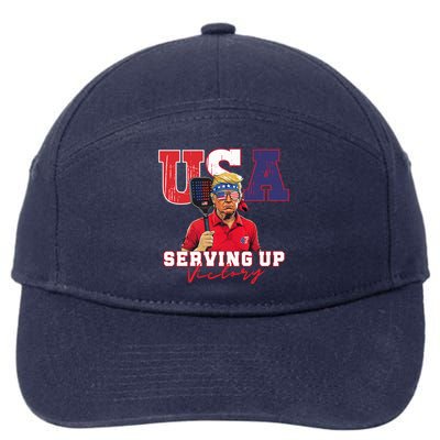 Usa Pickleball Champ Patriotic Trump & Pickleball 7-Panel Snapback Hat