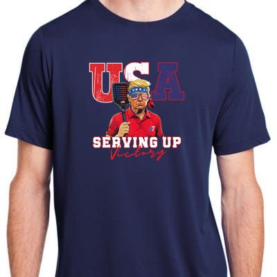 Usa Pickleball Champ Patriotic Trump & Pickleball Adult ChromaSoft Performance T-Shirt